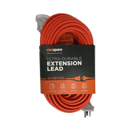 Vacspare 10 Amp 3 Core Orange Extension Cord 20 Metres