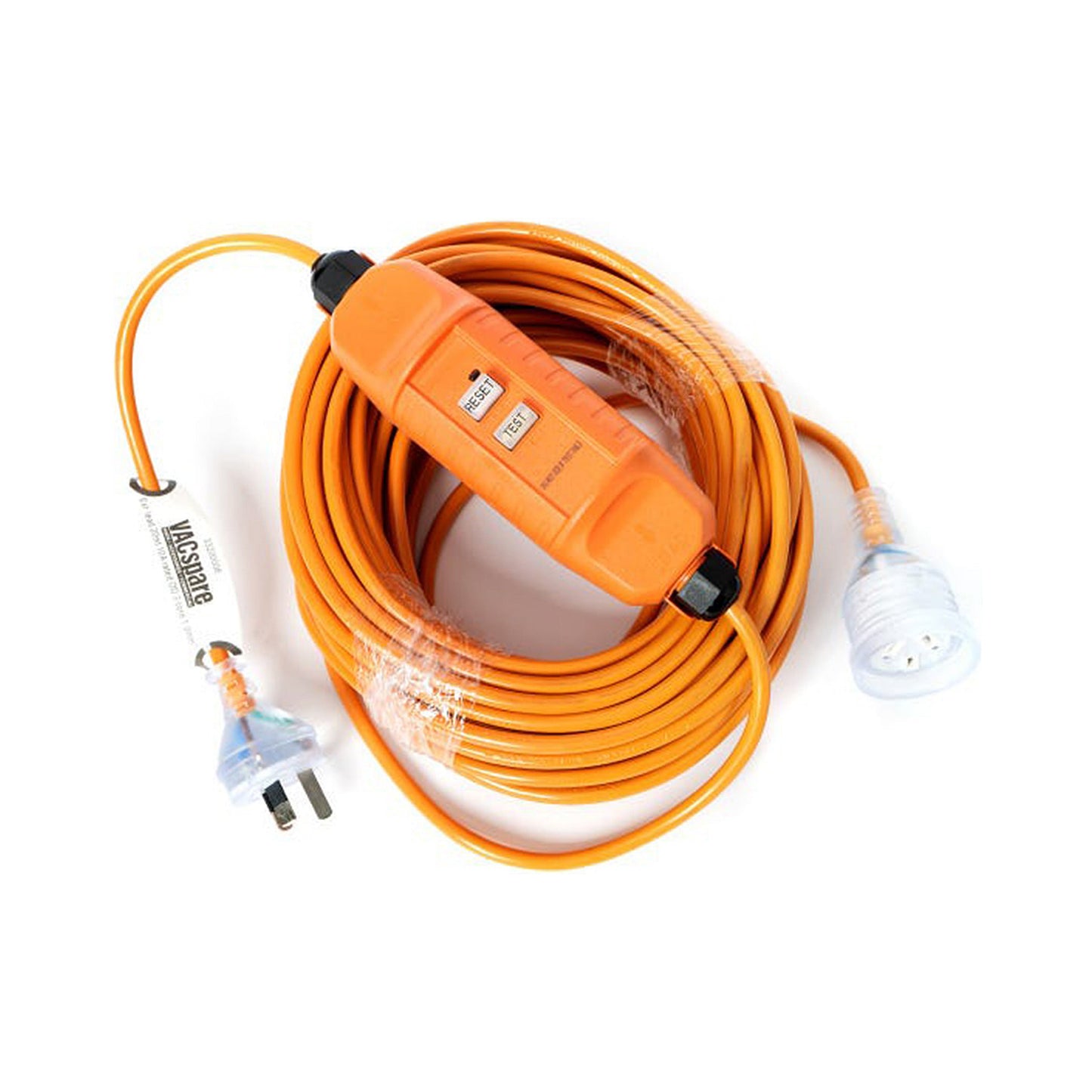 Vacspare 10 Amp 3 Core Orange RCD Extension Cord 18 Metres